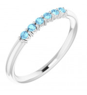 14K White Aquamarine Stackable Ring - 123288612P