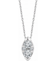 14K White 1/8 CTW Diamond 16-18 Necklace - 65266160000P