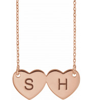 14K Rose Double Heart 17 Necklace - 863861003P