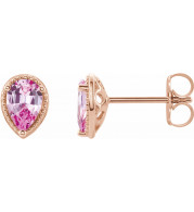 14K Rose Pink Sapphire Earrings - 86796602P