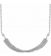 14K White 1/4 CTW Diamond Twisted Bar 16-18 Necklace - 65306060002P
