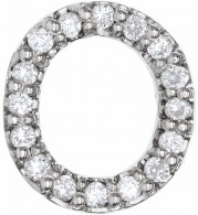 14K White .07 CTW Diamond Single Initial O Earring - 867976071P