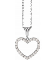 14K White 1/2 CTW Diamond Heart 18 Necklace - 67533101P