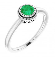 14K White Emerald May Birthstone Ring - 651609110P