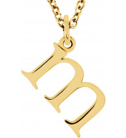 14K Yellow Lowercase Initial m 16 Necklace - 8578070036P