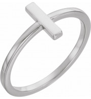 14K White Bar Ring - 51660101P