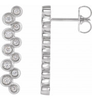 14K White 1/3 CTW Diamond Bezel-Set Bar Earrings - 86934600P