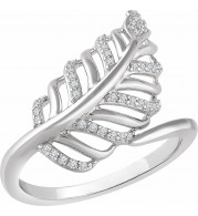 14K White 1/5 CTW Diamond Leaf Ring - 65232060000P