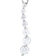 14K White 1 CTW Diamond Journey 18 Necklace - 6772460004P