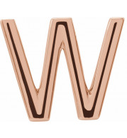 14K Rose Single Initial W Earring - 86800235P