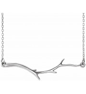 14K White Branch Bar 16-18 Necklace - 86311101P