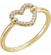 14K Yellow .07 CTW Diamond Heart Ring - 122972601P