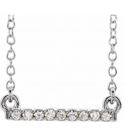 14K White .07 CTW Petite Diamond Bar 16-18 Necklace - 65201760001P