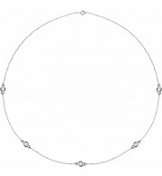 14K White 1 CTW Diamond 5-Station 18 Necklace - 6857760017P