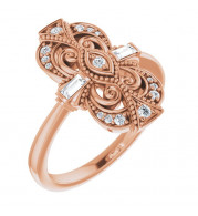 14K Rose 1/6 CTW Diamond Vintage-Inspired Ring - 124038602P