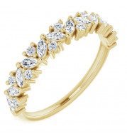 14K Yellow 1/2 CTW Diamond Tilted Marquise Anniversary Band - 123396601P