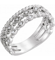 14K White 1/8 CTW Stackable Diamond Ring - 123124600P
