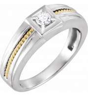 14K White/Yellow 1/4 CTW Diamond Rope Ring - 65162060001P