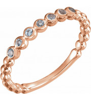 14K Rose Aquamarine Stackable Ring - 71813602P