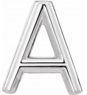 14K White Single Initial A Earring - 86800101P