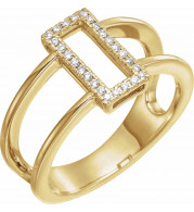 14K Yellow .10 CTW Rectangle Geometric Diamond Ring - 65231960001P