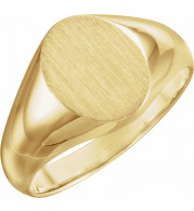10K Yellow 10x8 mm Oval Signet Ring - 5543111829P