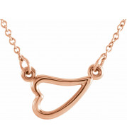 14K Rose Heart 16-18 Necklace - 86418103P