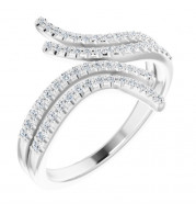 14K White 1/4 CTW Diamond Bypass Ring - 1227496000P