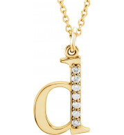 14K Yellow .03 CTW Diamond Lowercase Initial d 16 Necklace - 8580360010P