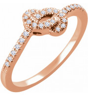 14K Rose 1/6 CTW Diamond Knot Ring - 65213060002P