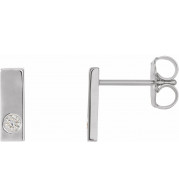 14K White .06 CTW Diamond Bar Earrings - 867826000P