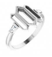 14K White 1/8 CTW Diamond Geometric Ring - 123966600P