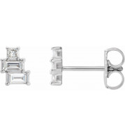 14K White 1/4 CTW Diamond Geometric Cluster Earrings - 86895600P