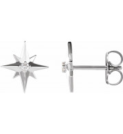 14K White .03 CTW Diamond Star Earrings - 86749600P
