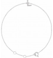 14K White .04 CTW Diamond Initial L 6-7 Bracelet - 65268960012P