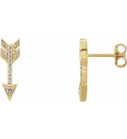 14K Yellow 1/6 CTW Diamond Arrow Earrings - 65243560003P