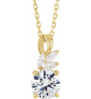 14K Yellow Sapphire & 1/10 CTW Diamond 16-18 Necklace - 86710631P