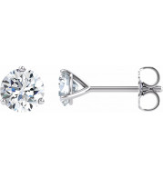14K White 5 mm Round Forever Oneu2122 Moissanite Earrings - 6578260037P