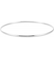 14K White 2 mm Half Round Bangle 7 1/2 Bracelet - BRC111653P