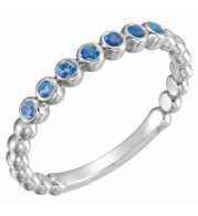 14K White Blue Sapphire Stackable Ring - 7181360014P