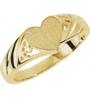 14K Yellow 9x8 mm Heart Signet Ring - 562271936P