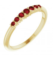 14K Yellow Mozambique Garnet Stackable Ring - 72022619P