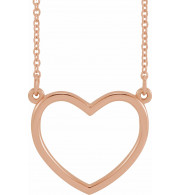 14K Rose 17x15.8 mm Heart 16 Necklace - 85874102P