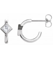 14K White 1/3 CTW Diamond Hoop Earrings - 87081605P