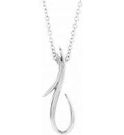 14K White Freeform 16-18 Necklace - 86734600P