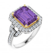14K White/Yellow Amethyst & 1/2 CTW Diamond Ring - 7185860000P