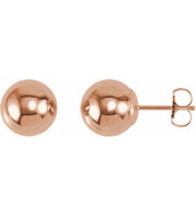 14K Rose 8 mm Ball Earrings - 208651023P