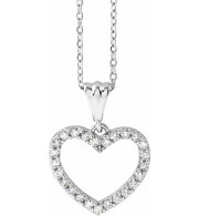 14K White 1/4 CTW Diamond Heart 18 Necklace - 67533100P