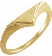 14K Yellow 11.5x6 mm Geometric Signet Ring - 52035102P