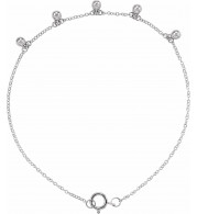 14K White Beaded 5-Station 7 Bracelet - BRC792601P